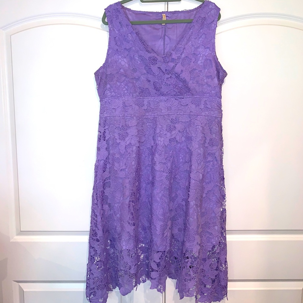 Purple lace car lace dress